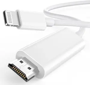 JAENFONG [ MFi Certified] Lightning to HDMI Cable Adapter for iPhone to TV 1080P Digital AV Adapter Sync Screen Connector Compatible for iPhone 14 13 12 11 Pro Max XS XR X 8 to TV Projector Monitor