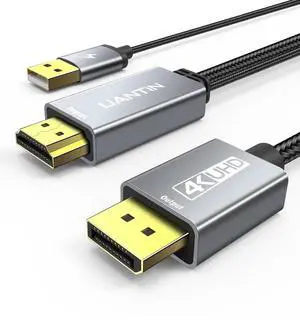 JAENFONG Active HDMI to DisplayPort Cable (4K 60Hz 1080p@120Hz) 3FT Uni-Directional HDMI Source to DP Monitor Adapter Display Port Cord Compatible with PC Laptop AMD NVIDIA PS5 Xbox