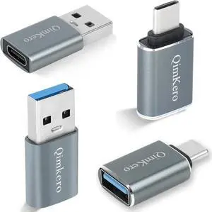 JAENFONG (4-Pack) 2 * Type C Female to A Male Charger Converter & 2 * USB C Male to USB Female OTG Adapter for iPhone 16 15 14 13 Plus Pro Max Watch 10 Airpods iPad Car Galaxy S23 S24 Ultra