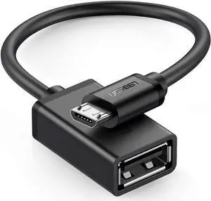 JAENFONG Micro USB 2.0 OTG Cable On The Go Adapter Male Micro USB to Female USB Compatible with Phone S7 S6 Edge S4 S3 LG G4 Controller Android Windows Smartphone Tablets 4 Inch Black