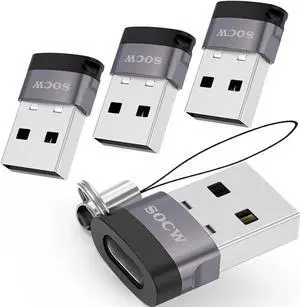 JAENFONG USB C to USB Adapter (4 Pack) USB-C Female to USB Male Type C to USB A Converter Compatible with MagSafe iPhone 11 12 13 14 15 Pro Max Galaxy Note Google Pixel etc Grey