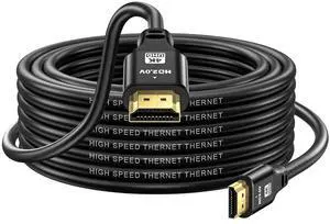 JAENFONG HDMI Cable 25ft 4K@60Hz 18Gbps High Speed HDMI 2.0 Cord Ultra HD Ethernet Audio Return Video 4K 1080p 3D Arc HDR Compatible with Xbox PS5/PS4 HDTV Laptop ect(Black)