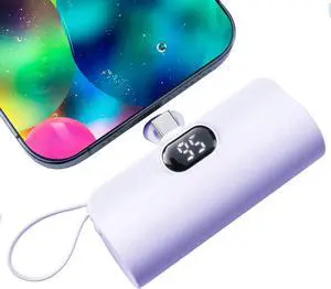 JAENFONG Mini Power Bank 5500mAh Portable Power Bank Dual USB-C Ports Cell Phone Power Charger LCD LED Display Battery Compatible with iPhone 16/15 plus/15 pro/15 pro Max/Android Phone//Moto/LG etc