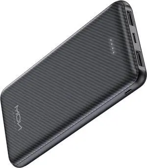 JAENFONG Power Bank 10000mAh Portable Charger Slimmest 5V/3A Battery Pack USB C Input & Output External Phone Charger Compatible with iPhone 15 14 13 12 Galaxy S24 S23 S22 iPad Pixel etc (Black)
