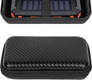 JAENFONG Portable Solar Charger Storage Box Power Bank Hard Travel Case Compatible with Rasbes Solar Charger 38800mAh Compatible with Durecopow Solar Charger 20000mAh (Black)