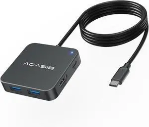 JAENFONG USB C Hub Long Cable 4FT 10Gbps Multiport Adapter with 4K 60Hz HDMI 100W Power Delivery 3 USB A3.1+1 USB-C 3.1 Data Port USB C to HDMI Adapter for MacBook Surface iPad PRO