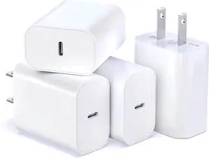 USB C Block for iPhone Charger Block 20W Power Wall Type C Adapter Fast Type C Charging Plug for iPhone 16 16 Plus 15 15 Pro Max 14 13 12 11 X Galaxy S25 S24 S23 S22 S21 (4Pack)