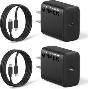 25W USB-C Super Fast Charger Charger (Non-Foldable) with USBC Cable Supports PPS Fast Charging for Galaxy S23 Ultra/S23+/S23/S22/S21/S20/Note 20 & More 2Pack 5ft Cable Included