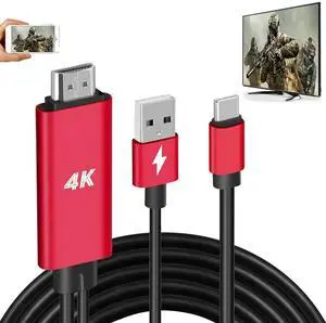 JAENFONGHDMI Adapter USB Type C Cable MHL 4K Video Converter Cord Compatible Galaxy S20 S10 S9 S8 Note 20 10 LG G5 Q8 ThinQ V35 Android Phone iMac MacBook for Mirror & Charging to Monitor Projector TV