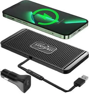 Wireless car Charger Charging pad 15w Non Slip FastCharger for car Wireless Phone Charger for Android for iPhone 11/12/13/14/15/16 Pro Max Xs Galaxy S20 S10+ Note 9LG