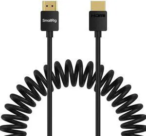 JAENFONG Coiled HDMI Cable 2.0 (A to A) 4K@60Hz 18Gbps High Speed Supports 3D Flexible Durable TPU Camera Cable for BMPCC 4K/6K for Panasonic S1H/GH5 etc. for Monitor Gimbal - 4963