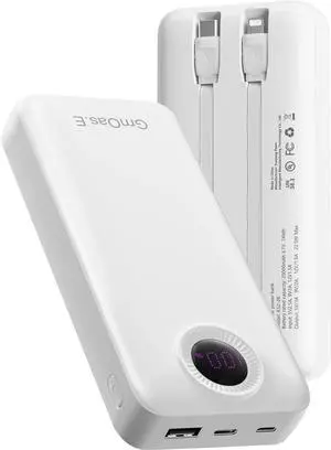 JAENFONG Portable Charger 20000mAh22.5W Fast Charging Power Bank Cell Phone Replacement Battery with 5 Output 2 Input for iPhone 16/15 Plus/15 Pro Pro Max Galaxy and More(1 Pack Pearl White)