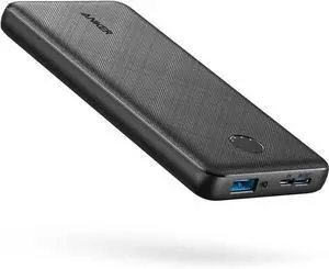JAENFONG Power Bank(PowerCore 10K) Compact Travel-Ready 10 000mAh Battery Pack with PowerIQ Charging Technology 5V/3A High-Speed Charging for iPhone iPad and More (USB-C Input and OutputBlack1pack)