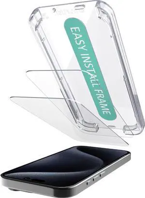 ? iPhone 16e Screen Protectors - Tuff Sheet - 2-Pack Tempered Glass Easy Install Frame [Scratch Resistant] Case-Friendly For iPhone 16e / 14/13 / 13 Pro - Clear 2-Pack