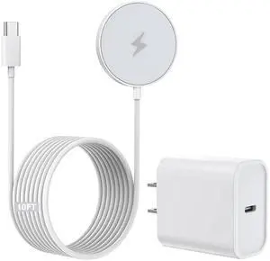 10FT Magnetic Wireless Charger 15W Fast Mag-Safe Charger for iPhone 16/15 PD with USB C Fast Charging Block 10 Foot Quick Charge for iPhone 16/16 Pro/Pro Max/15/14/13/12/11/AirPods 3/2/Pro