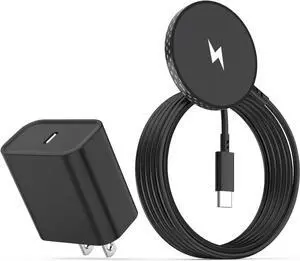 Wireless Charger for iPhone 16 15 Magnetic Wireless Charger Black 6Foot Fast Mag-Safe Charging Pad with USB C Charging Block for iPhone 16/16Pro/16ProMax/15/15Pro/14/13/12/Plus AirPods 3/2/Pro 2