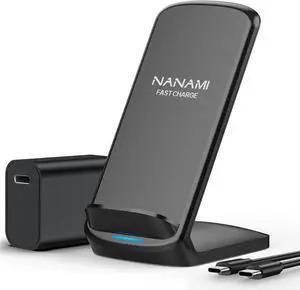 Fast Wireless Charger Qi Certified Wireless Charging Stand with PD20W Adapter USB Charger for iPhone 16/16 Plus/16 Pro/16 Pro Max/15/14/13/12 10W for Galaxy S25/S24/S23/S22/S21/Note 20