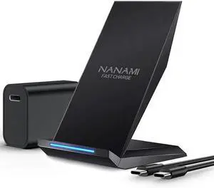Fast Wireless Charger with USB Phone Charger Qi Certified Charging Stand with 20W PD Adapter for iPhone 16/16 Plus/16 Pro/16 Pro Max/15/14/13/12 10W for Galaxy S25/S24/S23/S22/S21