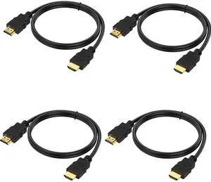 JAENFONG HDMI Cable 4 FT 4-Pack 4K HDMI 2.0 Cable 4FT Shielded HDMI 2.0 CL3 Rated Cord for Smart Monitor with Streaming TV 4K 1080P@144Hz ARC & CL3 Rated | for Laptop Monitor PS5 PS4 Xbox Soundbar