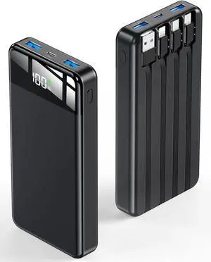 JAENFONG Portable Charger 35000mAh Power Bank - Portable Battery with 4 Built in Cables 22.5W Fast Charging Battery Pack Compatible with iPhone 16 15 14 13 Android Phone etc (1 Pack Black) JAENFONG Portable Charger 35000mAh Power Bank - Portable Battery with 4 Built in Cables 22.5W Fast Charging Battery Pack Compatible with iPhone 16 15 14 13 Android Phone etc (1 Pack Black)