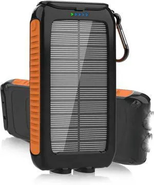 JAENFONG Solar Charger Power Bank 49800mAh - Portable Fast Charging Power Bank with Type-C & Dual USB Ports Compatible with iPhone & More Waterproof Solar Panel for Camping Hiking and Outdoor Use
