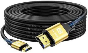 JAENFONG HDMI Cable 50ft 4K@60Hz 18Gbps High Speed HDMI 2.0 Cord Ultra HD Ethernet Audio Return Video 4K 1080p 3D Arc HDR Compatible with Xbox PS5/PS4 HDTV Laptop ect(Gold)