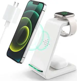 3 in 1 Wireless Charging Station 2025 Upgraded Fast Desk Charger Station for iPhone 16 15 14 13 12 Pro Max Plus Charger Stand for Watch 10 9 8 7 6 5 4 3 2 SE Airpods 4 3 2 Pro