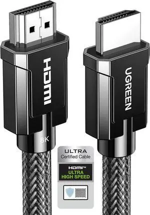 JAENFONG 8K HDMI 2.1 Cable Certified 10FT 10K Ultra High Speed HDMI Cord 4K 240Hz 48Gbps HDCP 2.2&2.3 eARC HDR Dolby Compatible for PS5 Xbox Series X/Switch 2/ TV/Laptop/Monitor/Mac mini M4 Pro