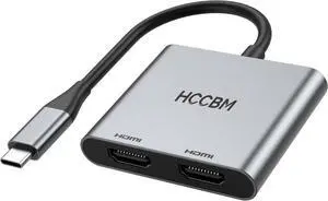 JAENFONG USB C to Dual HDMI Adapter Dual Monitors Adapter USB C Hub with 2 HDMI Docking Station 4K @60hz for Laptop HP Surface Thinkpad