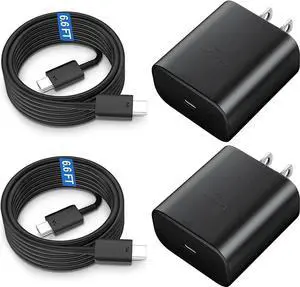 45W Super Fast Charger Type C USB C Android Phone Charger Fast Charging Cord with 6.6ft Cable Compatible with Galaxy S25 Ultra/S25/S24/S23 Ultra/S22 Ultra/S20 Ultra/Note 10 Plus/Galaxy Tab S8