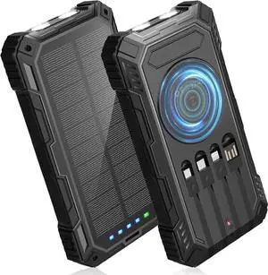 Portable Charger with Built in Cables and AC Wall PlugThis 13800mAh portable phone charger not only built-in 2 types cables ( USB C and other type cables) but also is equipped with USB-C input/output