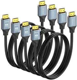 JAENFONG 6FT HDMI Cable 4 Pack High Speed 4K HDMI 2.0 Cord Shielded Pack 6 FT with HDR Ethernet/ARC 3D HDCP 2.2-Compatible with PC Monitor /LG TV PS4/PS5 Xbox Switch Soundbar Protable Monitor