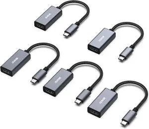 JAENFONG 5 Pack USB C to HDMI Adapter 4K@60Hz USB Type-C to HDMI Adapter [Thunderbolt 3/4/5 Compatible] with iPhone 15 Pro/Max MacBook Pro/Air 2023 iPad Pro iMac S23 XPS 17 Surface Book
