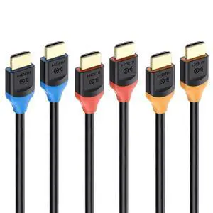 JAENFONG [Ultra High Speed HDMI Certified] 3-Pack 48Gbps 8K HDMI Cable 6.6 ft / 2m with 8K@60Hz 4K@240Hz and HDR Support for PS5 Xbox Series X/S RTX3080/3090 RX 6800/6900 TV