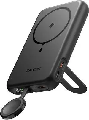 Magnetic Portable Charger for iPhone and Watch 10000mAh Wireless Power Bank 20W USB-C Fast Charging Battery Pack with Stand LED Display for iPhone 16/15/14/13/12 Pro Max iWatch 10-1/SE/Ultra 2