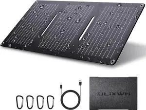 JAENFONG 21W Portable Solar Panel Foldable Solar Panel Charger(5V/3A) IP67 Waterproof for Camping Hiking Backpacking Ultra-Fast Solar Phone Charger with Dual USB Ports for iPhone iPad Power Bank
