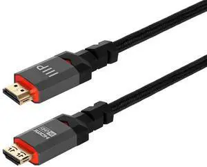 JAENFONG 8K Certified Ultra High Speed HDMI Cable - 20 Feet - Black | Braided - HDMI 2.1 8K@60Hz 4k@120Hz 48Gbps HDR VRR CL3 in-Wall Rated