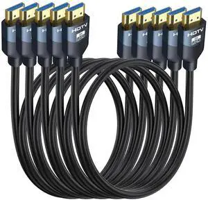 JAENFONG 8K HDMI 2.1 Cables 6FT 5-Pack High Speed HDMI Gaming Monitor Cable for PS5 TV-8K ARC&eARC HDMI Cord-165/180/240Hz HDCP2.3 3D/HDR10 for Soundbar PS5 PS4 TV Xbox Cinema Computer Monitor