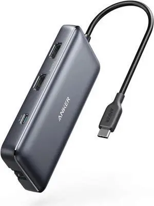 JAENFONG Laptop Docking Station Dual Monitor 8-in-1 USB C Hub 4K Dual Monitor with 2 HDMI 1 Gbps Ethernet Hub 85W Power Delivery SD Card Reader for MacBook Pro XPS and More