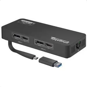 JAENFONG 4K DisplayPort and HDMI Dual Monitor Adapter for USB 3.0 and USB-C Compatible with Windows and ChromeOS