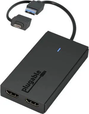 JAENFONG Dual Monitor Adapter for M1/M2/M3/M4 macOS Systems Windows ChromeOS. Broad Compatibility - Thunderbolt USB-C USB 3.0 to HDMI Adapter for Dual Monitors 1920x1080 @60Hz SMI Driver Required