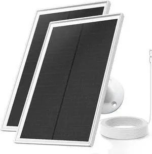 JAENFONG Solar Panel Charger for Arlo Essential 2K Outdoor(2nd Gen)/Essential XL Camera(2nd Gen)/Essential Spotlight 5V 6W Continuously Charging 9.8ft Cable Weatherproof (2Pack)