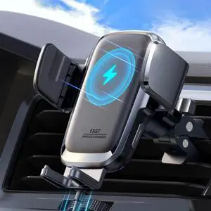 Wireless Car Charger 15W Qi Fast Charging Auto Clamping Car Charger Phone Holder Mount Cell Phone Holder Car Mount for iPhone 16 15 14 13 Pro Max Xs Galaxy S24 Ultra LG Google