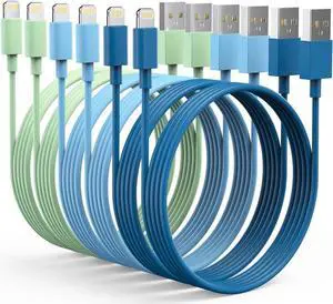 JAENFONG 6Pack iPhone Charger (3/3/6/6/6/9 FT) MFi Certified Multiple Colour Lightning Cable Fast Charging High Speed Transfer Cord for iPhone 14 13 12 11 Pro Max XR XS X 8 7 6 Plus SE iPad