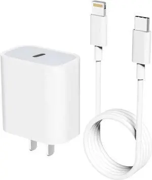 JAENFONG Fast Wall Charger for iPhone 11 12 Pro Max Mini XS/XR/X/SE2/8Plus iPad Pro 20W Watt USB C Type to Lightning Adapter 5FT Cable MFi Certified Quick Box Power PD Charging Block Plug