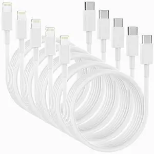 JAENFONG 5Pack MFi Certified USB C to Lightning Cable 6FT - Fast Charging for iPhone 14 to 8