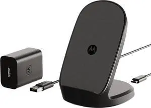 TurboPower 15W Qi Wireless Stand + 33W Charger + USB-C Cable - for Moto G Power 2024/2025 Stylus (2025) G Stylus 5G 2024 Edge 2023/2024 Razr/Razr Plus 2023/2024/2025 Razr Ultra