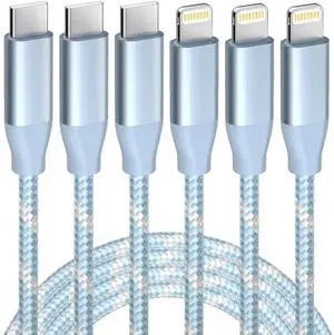JAENFONG USB C to Lightning Cable 3 Pack 6FT MFi Certified iPhone Fast Charger Fast Charging Type c to Lightning Cable for iPhone 14 13 12 11 Pro Max Xr Xs 8 and More JAENFONG USB C to Lightning Cable 3 Pack 6FT MFi Certified iPhone Fast Charger Fast Charging Type c to Lightning Cable for iPhone 14 13 12 11 Pro Max Xr Xs 8 and More