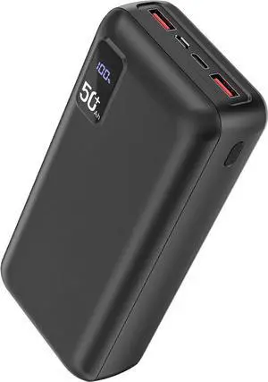 JAENFONG Power Bank 50000mAh 22.5W Fast Charging Portable Charger USB-C Quick Charge with 3 Outputs & 2 Inputs LED Display Huge Capacity External Battery Pack for Most Electronic Devices on The Market