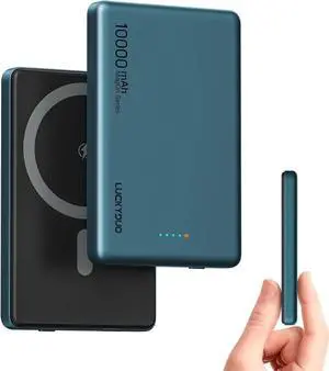 Ultra Slim 10000mAh for Magnetic Portable Charger 0.47IN Thin Wireless Magnetic Power Bank Compact Battery Pack with PD 20W Two Way USB-C Charging Compatible with iPhone 16/15/14/13 Series
